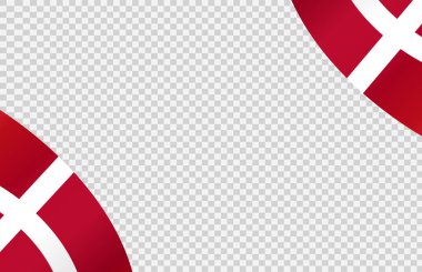 Danimarka 'nın dalgalı bayrağı png veya şeffaf arkaplanda izole edilmiş, Danimarka Sembolü, afiş, kart, reklam, tanıtım, vektör ilüstrasyonları birinci altın madalya sahibi ülke