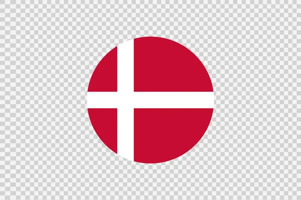 Flaga Danii Kształcie Okręgu Odizolowana Png Lub Przejrzystym Tle Symbol — Wektor stockowy