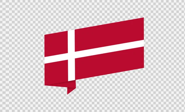 Viftande Flagga Danmark Isolerad Png Eller Transparent Bakgrund Symbol För — Stock vektor