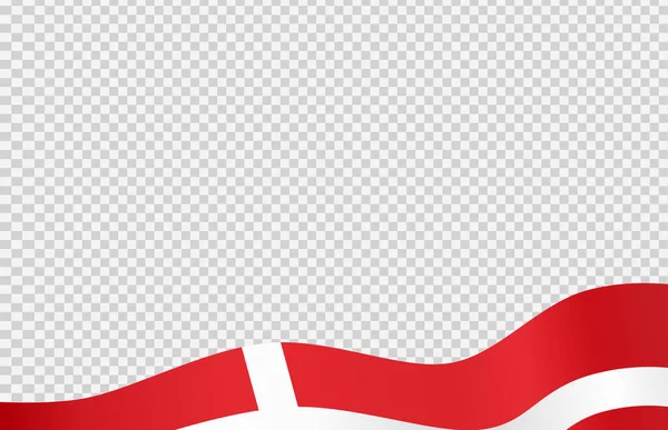 Bandera Ondeando Dinamarca Aislado Png Fondo Transparente Símbolo Dinamarca Plantilla — Archivo Imágenes Vectoriales