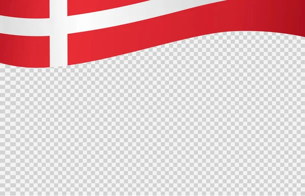 Drapeau Agitant Danemark Isolé Sur Fond Png Transparent Symbole Danemark — Image vectorielle