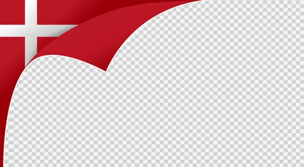 Esquina Rizada Bandera Dinamarca Aislada Sobre Fondo Png Transparente Símbolos — Archivo Imágenes Vectoriales