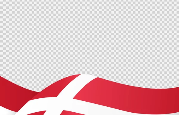 Zwaaien Vlag Van Denemarken Geïsoleerd Png Transparante Achtergrond Symbool Van — Stockvector