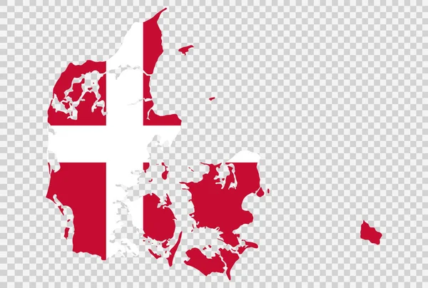 Флаг Дании Карте Изолирован Png Прозрачном Фоне Символ Дании Шаблон — стоковый вектор