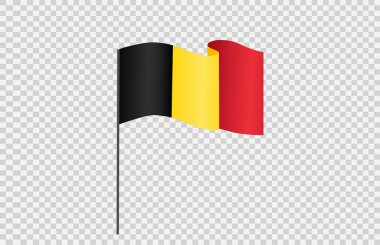 Belçika 'nın dalgalı bayrağı png veya şeffaf arkaplanda izole edilmiş, sembol Belçika, afiş, kart, reklamcılık, tanıtım, vektör ilüstrasyonunda altın madalya kazanan ülke