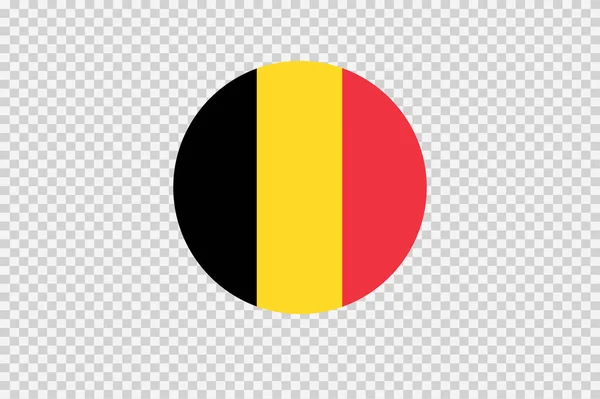 Belgien Flagga Cirkel Form Isolerad Png Eller Transparent Bakgrund Symbol — Stock vektor