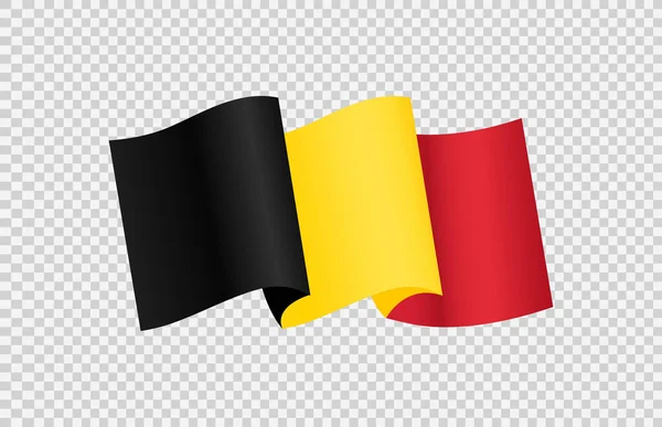 Fahnenschwenken Von Belgien Isoliert Auf Png Oder Transparentem Hintergrund Symbol — Stockvektor