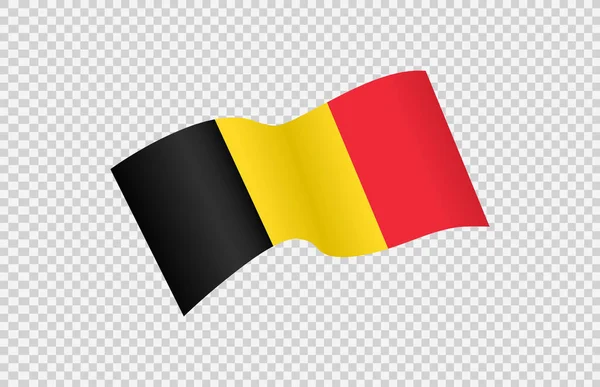 Bandera Ondeando Bélgica Aislado Png Fondo Transparente Símbolo Bélgica Plantilla — Vector de stock