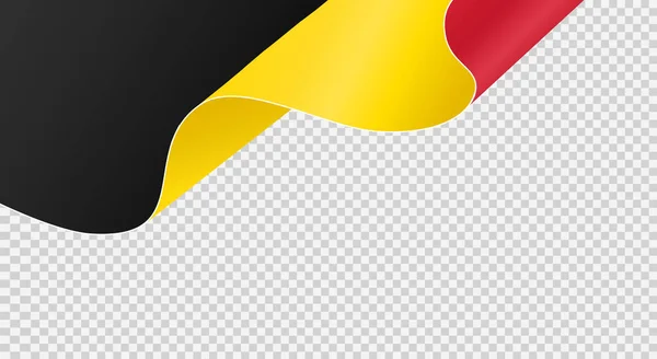 Sventolando Bandiera Del Belgio Isolato Sfondo Png Trasparente Simbolo Belgio — Vettoriale Stock