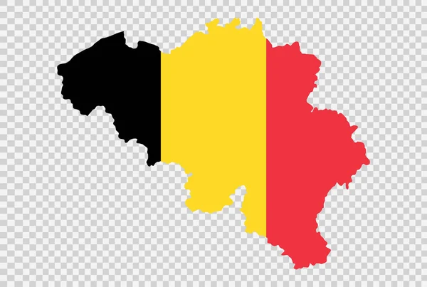 Drapeau Belgique Sur Carte Isolé Sur Fond Png Transparent Symbole — Image vectorielle