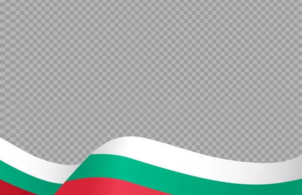 Zwaaien Vlag Van Bulgarije Geïsoleerd Png Transparante Achtergrond Symbool Van — Stockvector
