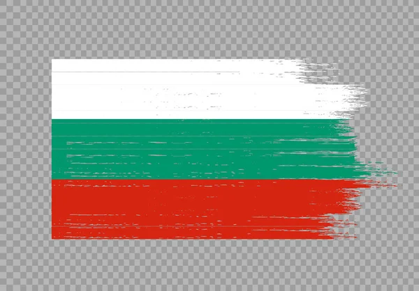 Bulgarije Vlag Met Penseel Verf Getextureerd Geïsoleerd Png Transparante Achtergrond — Stockvector