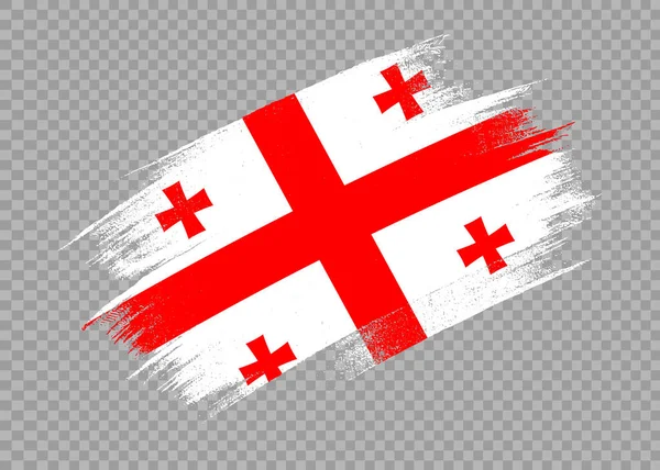 Georgien Flagge Mit Pinselfarbe Strukturiert Isoliert Auf Png Oder Transparentem — Stockvektor