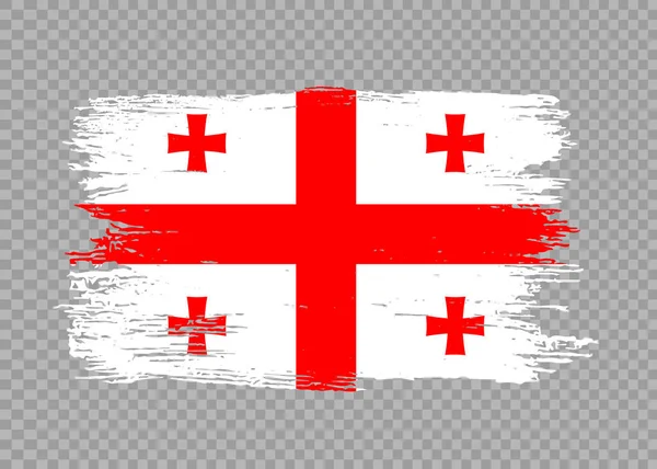 格鲁吉亚国旗 带有刷漆纹理 背景透明 象征格鲁吉亚 横幅模板 顶级金牌得主体育国家 — 图库矢量图片