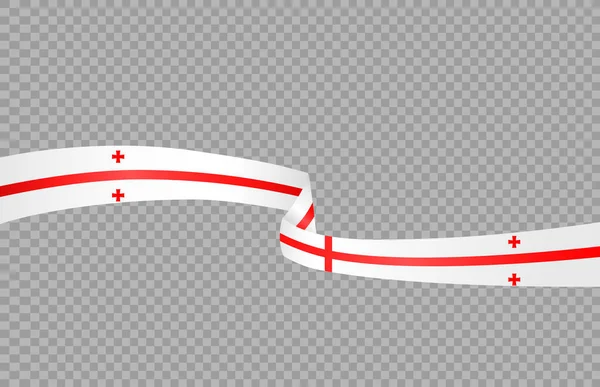 Sventolando Bandiera Della Georgia Isolato Sfondo Png Trasparente Simbolo Della — Vettoriale Stock