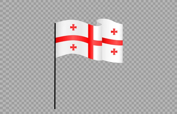 飘扬的格鲁吉亚国旗在平整或透明的背景下被隔离 格鲁吉亚的象征 促销模板 矢量插图金牌得主国家 — 图库矢量图片