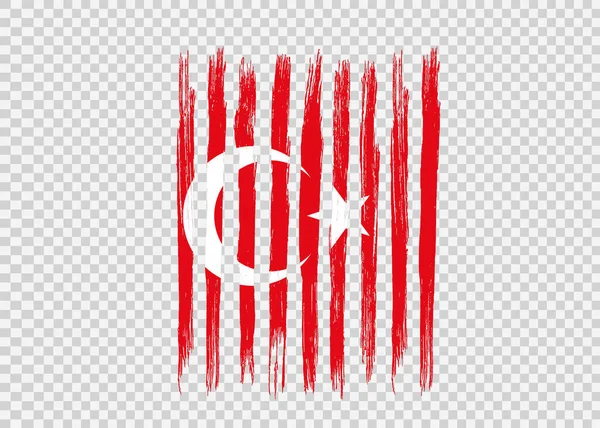 Drapeau Turquie Avec Peinture Pinceau Texturé Isolé Sur Fond Png — Image vectorielle