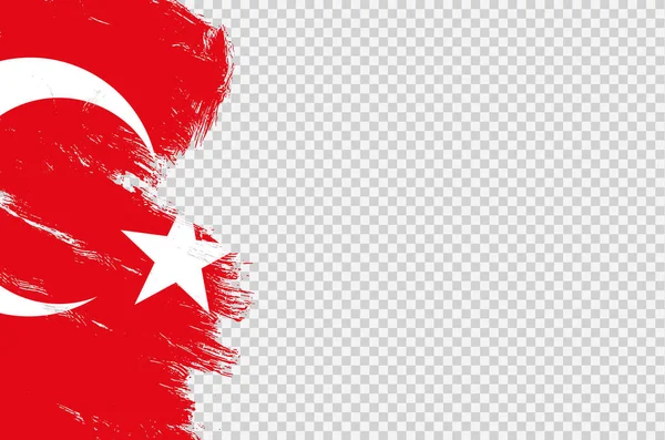 Bandeira Turquia Com Pintura Pincel Texturizado Isolado Png Fundo Transparente — Vetor de Stock