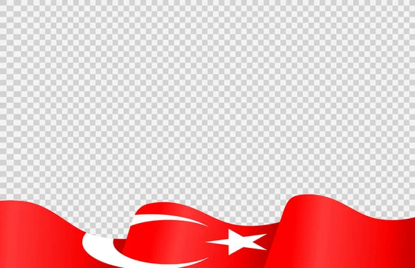 Waving Flag Turkey Isolated Png Transparent Background Symbol Turkey Template — Stock Vector