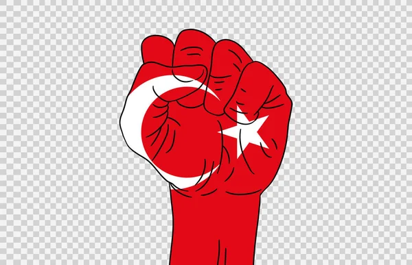 Turquie Drapeau Coloré Main Isolé Sur Fond Png Transparent Symboles — Image vectorielle