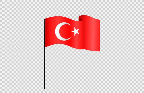 Waving Flag Turkey Isolated Png Transparent Background Symbol Turkey Template — Stock Vector