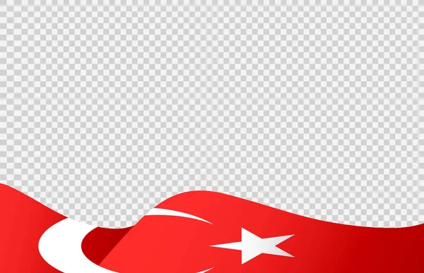 Waving Flag Turkey Isolated Png Transparent Background Symbol Turkey Template — Stock Vector