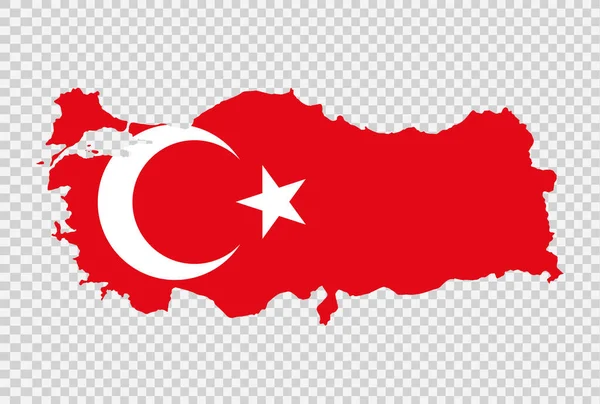 Bendera Turki Pada Peta Diisolasi Pada Latar Belakang Png Atau - Stok Vektor
