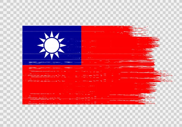 Bandeira Taiwan Com Pintura Escova Texturizada Isolada Png Fundo Transparente — Vetor de Stock