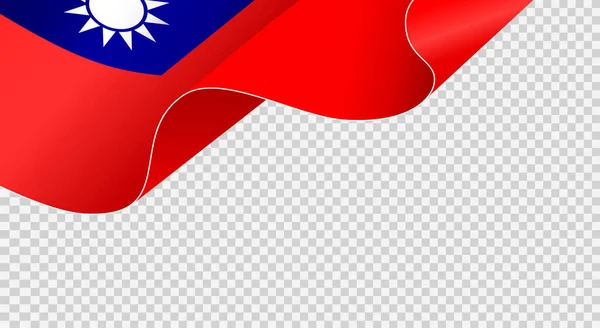 Waving Flag Taiwan Isolated Png Transparent Background Symbol Taiwan Template — стоковый вектор