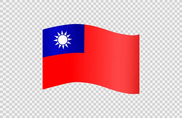 Bandera Ondeando Taiwán Aislado Png Fondo Transparente Símbolo Taiwán Plantilla — Vector de stock