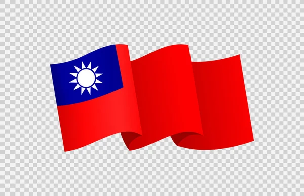 Κυματιστή Σημαία Της Ταϊβάν Απομονωμένη Png Διαφανές Φόντο Σύμβολο Της — Διανυσματικό Αρχείο
