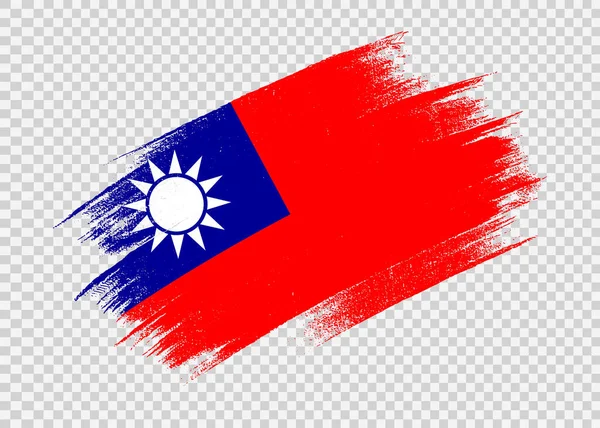 Bandeira Taiwan Com Pintura Escova Texturizada Isolada Png Fundo Transparente — Vetor de Stock