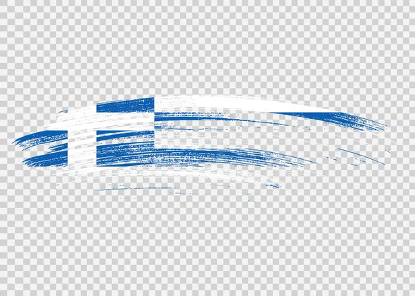 Flaga Grecji Farbą Pędzla Teksturowane Izolowane Png Lub Przezroczyste Tło — Wektor stockowy