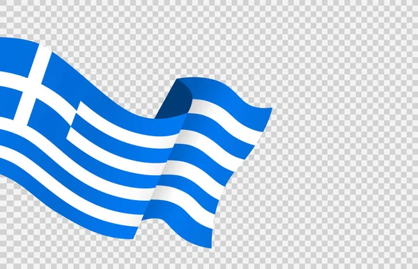 Размахивая Флагом Греции Изолированы Png Прозрачный Фон Символ Греции Шаблон — стоковый вектор