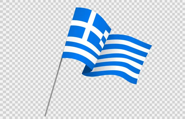 Waving Flag Greece Isolated Png Transparent Background Symbol Greece Template — Stock Vector