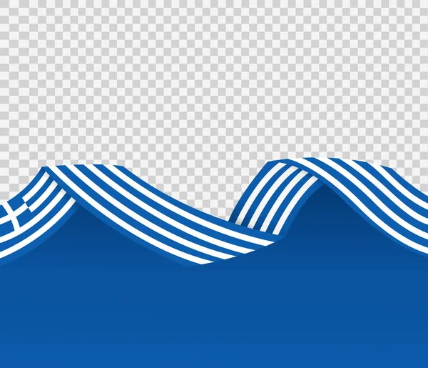 Dlouhá Vlna Vlajky Řecka Izolované Png Nebo Transparentní Pozadí Prostor — Stockový vektor
