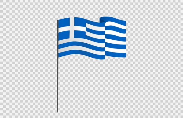 Размахивая Флагом Греции Изолированы Png Прозрачный Фон Символ Греции Шаблон — стоковый вектор
