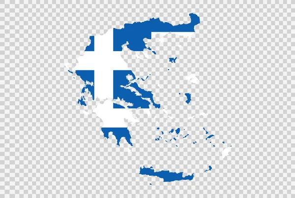 Grecia Bandiera Sulla Mappa Isolato Sfondo Png Trasparente Simbolo Della — Vettoriale Stock