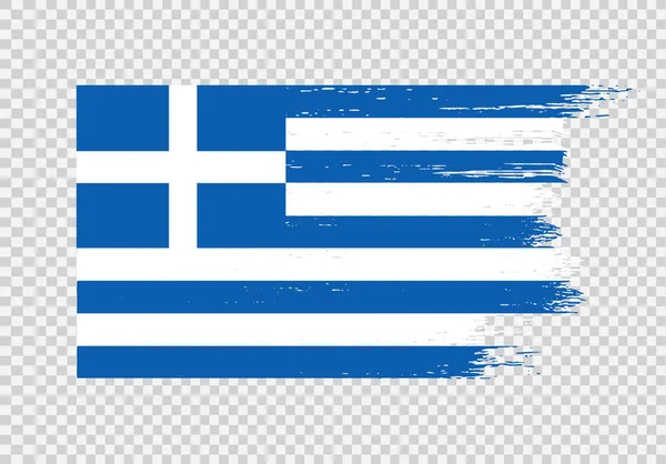Bandera Grecia Con Pintura Pincel Texturizada Aislada Sobre Fondo Png — Vector de stock