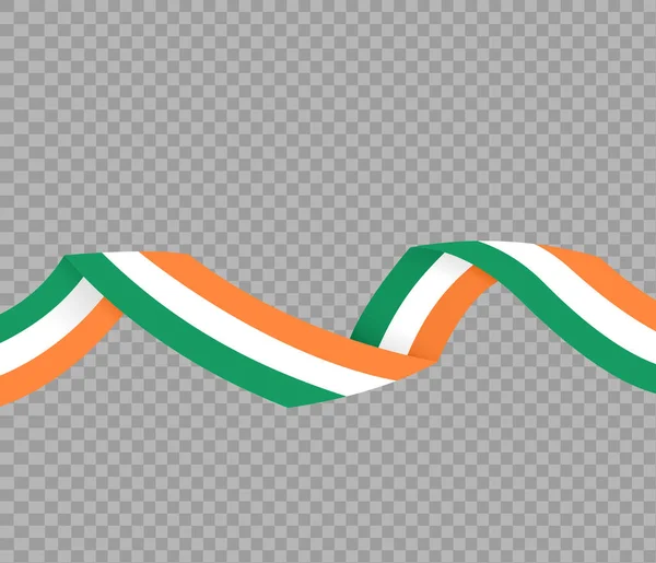 Drapeau Agitant Irlande Isolé Sur Fond Png Transparent Symbole Irlande — Image vectorielle