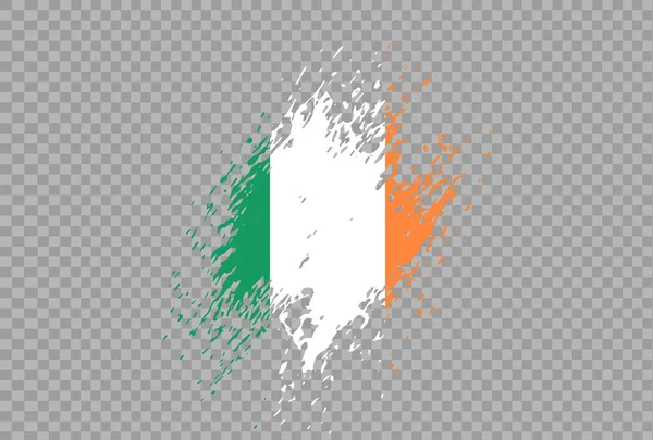 Írország Zászló Ecset Festék Texturált Elszigetelt Png Vagy Átlátszó Háttér — Stock Vector