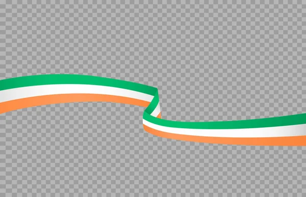 Vlnění Vlajky Irska Izolované Png Nebo Transparentní Pozadí Symbol Irsko — Stockový vektor