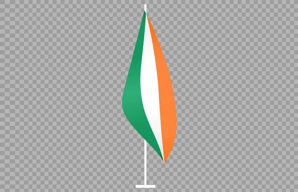 Viftande Flagga Irland Isolerad Png Eller Transparent Bakgrund Symbol Irland — Stock vektor