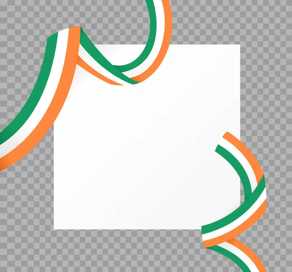 Drapeau Agitation Long Irlande Isolé Sur Fond Png Transparent Espace — Image vectorielle