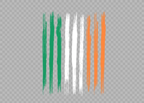 Ірландський Прапор Фарбою Пенг Текстурований Ізольовано Пінгу Або Прозорому Фоні — стоковий вектор