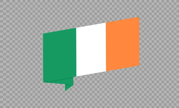 Acenando Bandeira Irlanda Isolado Png Fundo Transparente Symbol Irlanda Modelo — Vetor de Stock