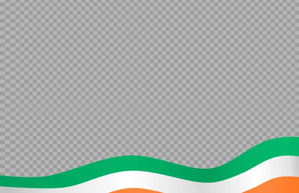 Vlnění Vlajky Irska Izolované Png Nebo Transparentní Pozadí Symbol Irsko — Stockový vektor