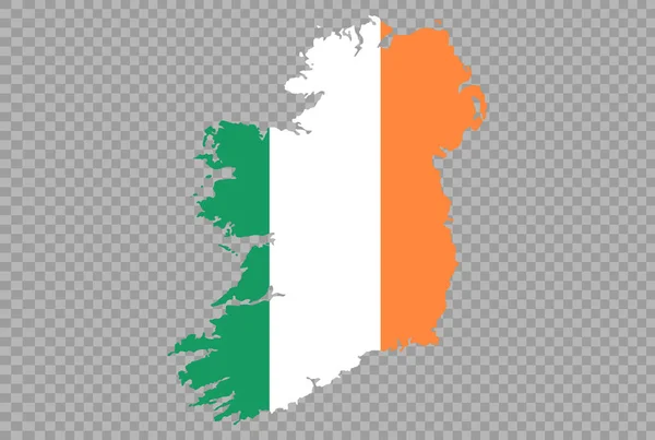 Irland Flagga Kartan Isolerad Png Eller Transparent Bakgrund Symbol För — Stock vektor