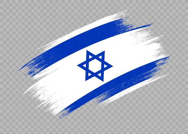 Israel Flag Brush Paint Textured Isolated Png Transparent Background Symbol — Stock Vector