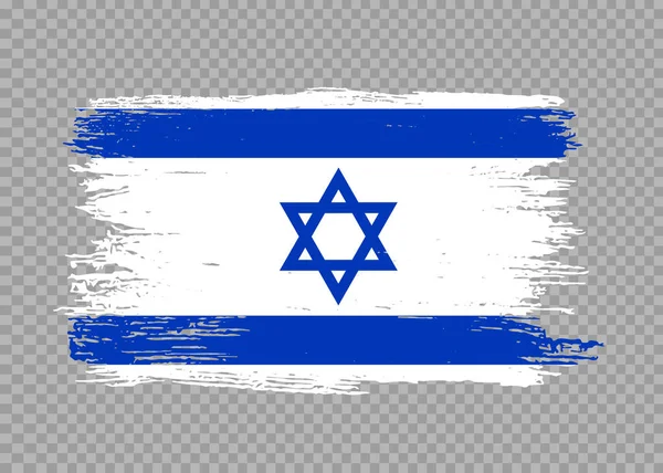 Bandeira Israel Com Pintura Pincel Texturizado Isolado Png Fundo Transparente — Vetor de Stock